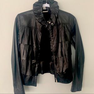 DVF Diane Von Furstenberg Leather Biker Jacket